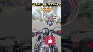 wait for it  bhabi dargai😂😱 shocking reaction on kawasaki Z900  Loud Exaustkawasakibike shorts [upl. by Doggett]