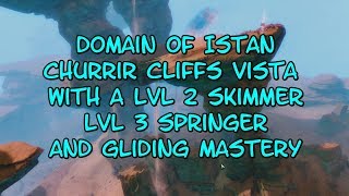 Guild Wars 2 Domain of Istan Churrir Cliffs Vista using springer skimmer and gliding [upl. by Studner]