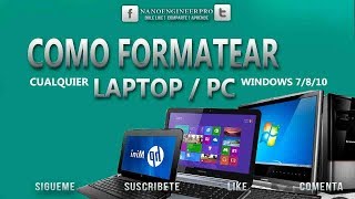 COMO FORMATEAR UNA LAPTOPPC E INSTALAR WINDOWS 10 DESDE CERO  HP NoteBook 14am017la [upl. by Meadow]