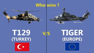 Comparison of Turkish T129 Vs European Tiger Helicopter Whats better [upl. by Puklich]