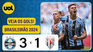 GRÊMIO 3 X 1 ATLÉTICOGO  BRASILEIRÃO 2024 VEJA OS GOLS DE DEREK SOTELDO PEPÊ E VILLASANTI [upl. by Uel210]