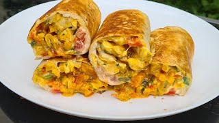 Voici une recette de Wrap au poulet grillé a la poêle ✔ recette économique ✔ Tacos [upl. by Aden]