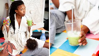 MOMMY MORNING ROUTINE  Easy Matcha Latte Recipe momlife [upl. by Bihas]