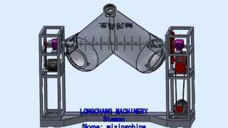 V Blender Intensifier Bar Construction 3D working Video for powder mixing production [upl. by Kono]