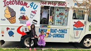 Kids Buying Ice Cream from Ice Cream Truck fun video pretend play [upl. by Shana153]