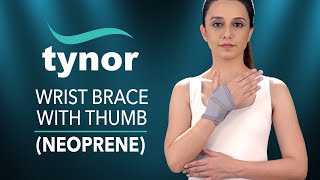 How to wear Tynor Wrist brace with ThumbNeoprene for support and partial immobilization of wrist [upl. by Corsiglia]