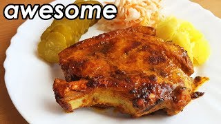 Simple Marinated Pork Chop  English Subtitles [upl. by Ailedroc]