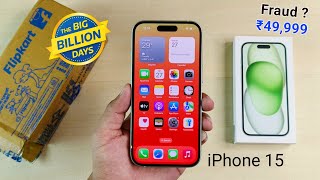 iPhone 15 Flipkart Unit Unboxing amp Review ₹49999  Big Billion Day [upl. by Ycrep]