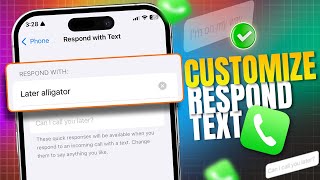 How to Customize Respond Text for Incoming Calls on iPhone  Custom Reply Messages for Calls [upl. by Chucho972]