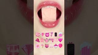 ASMR PINK EMOJI FOOD 분홍색 이모지 먹방 sped up [upl. by Ivy]