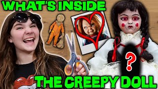 Whats Inside The Sussy Annabelle Doll Cutting Open Creepy Dolls Part [upl. by Nagap]