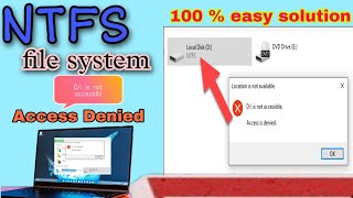 NTFS file system  access denied in local disc  how to get permission in ntfs filesillysolve [upl. by Akehsyt]