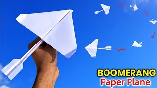 how to make paper boomerang  Easy paper flying toy  boomerang paper plane [upl. by Hakan]