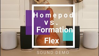 Apple Homepod vs BampW Formation Flex  Stereo Sound Demo [upl. by Yokum]