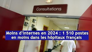 Moins dinternes en 2024  1 510 postes en moins dans les hôpitaux français  DRM News Français [upl. by Mccord]