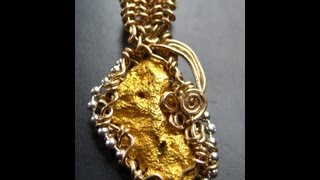 Wire Wrapped Gold Nugget Pendant TUTORIAL  JAYDA Part 1 [upl. by Michaele]