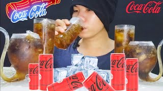 ASMR SOUNDS  DRINKING SOFT DRINK  COCA COLA  WITH ICE  NO TALKING [upl. by Yetac]