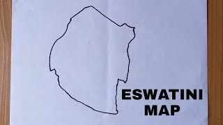 How To Draw Eswatini Map step by step [upl. by Swords]