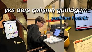 Yks ders çalışma günlüğüm 🙇🏼📚  yazılılara hazırlık  11sınıf  dersçalışmagünlüğü yks vlog [upl. by Taka]