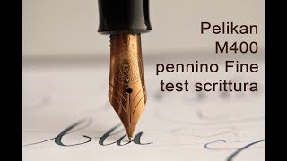 Pelikan M400 stilografica test scrittura  vintage fountain pen F nib [upl. by Silverts]