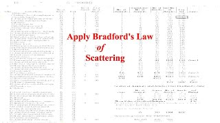 Apply Bradfords Law of Scattering [upl. by Lunnete]