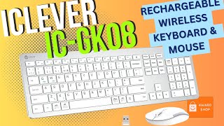 Wireless Keyboard amp Mouse iClever GK08 Rechargeable Slim Full Size WIN MAC OS UK [upl. by Nerhe]