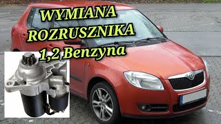 Jak wymienić rozrusznik SKODA FABIA 2 II 12 benzyna wymiana rozrusznika demontaż wyjąć naprawić [upl. by Ahsened859]