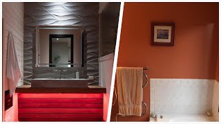 75 Red Bathroom With Gray Countertops Design Ideas Youll Love 🌈 [upl. by Atram970]