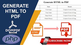 How to Generate PDF File in PHP  Dompdf Library  PHP Tutorial 2020 Player Of Code [upl. by Bazil]