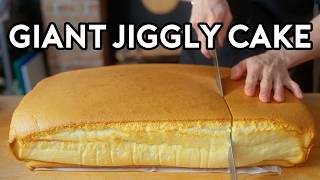 Giant Jiggly Castella Cake  Anything with Alvin [upl. by Esoj]