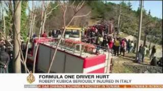 F1 Driver Robert Kubica Injured In Rally Crash [upl. by Dranel]