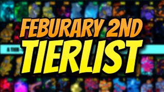 YBA NEW OFFICIAL YBA JANUARY SKIN TRADING TIER LIST FEBRUARY 2ND 2024 [upl. by Ibot]