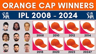 IPL Orange Cap Winners List From 2008  2024  IPL Orange Cap Winners All Seasons of IPL  Most Runs [upl. by Acisseg]