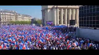 Plus de 100000 personnes au meeting dEric Zemmour du Trocadéro [upl. by Zippora]