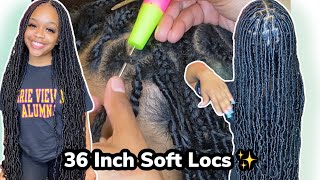 Soft Locs Tutorial NO KNOT METHOD Step By Step  36 inches long [upl. by Son398]