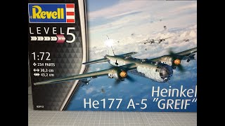 Heinkel HE177 A5 GREIF 1 72 scale review and build progress Level 5 Revell model [upl. by Chamberlain319]