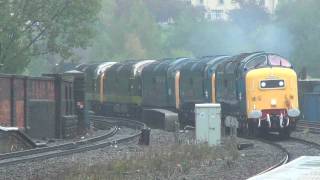 Five Deltic Convoy Passes Stalybridge 11th October 2011 [upl. by Airitak]