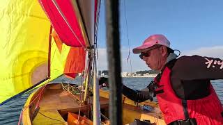 Mirror dinghy cruising Japan 20241112 Spinnaker hoist and gybe ② [upl. by Elyn]