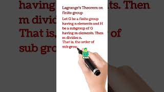 Lagranges theorem grouptheory Discretemathematics cse maths [upl. by Amo]