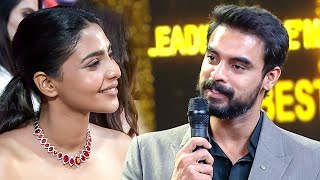 Aishwarya Lekshmis cute and adorable moments with Tovino Thomas at South Movie Awards [upl. by Ellednahs776]