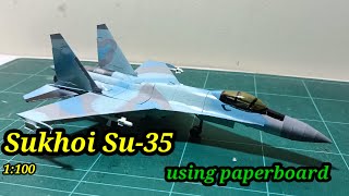 How to make Sukhoi Su35  DIY fighter plane sukhoi35 flanker papermodel alipbata johndenver [upl. by Dao]