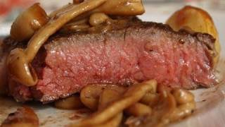 Sous Vide NY Strip Steak  StoveTop Sous Vide Steak with Mushrooms Recipe [upl. by Godspeed]