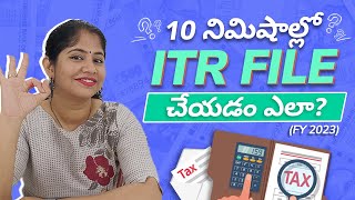 ITR Filing for salaried employees  Online Tutorial AY 202324  Income Tax Return ITR Telugu [upl. by Skillern]