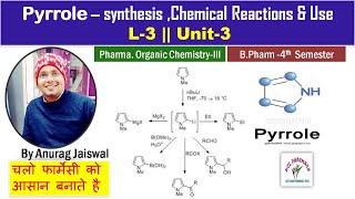 Pyrrole  Synthesis  Chemical Reactions amp Use  L3 Unit3 POC III [upl. by Tiena]