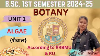 शैवाल BSc 1st Semester Botany L2 2024 25 BSc 1st Year Botany Lecture RRBMU [upl. by Nylegna]