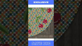 Round Rug Colourful and Cheerful Carpet Plant Lovers Easter Mothers Day Retro Style Gift F [upl. by Dreddy166]