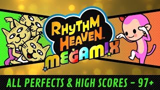 Rhythm Heaven Megamix  All Perfects  High Scores 60 fps [upl. by Ynnek835]