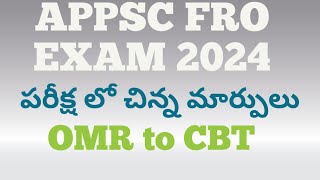 APPSC FRO PRELIMS EXAM MODE CHANGEDAPPSC FRO LATEST FRO NOTIFICATION [upl. by Ardnaet5]