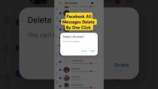 Facebook All Messages Delete By One Click  Facebook Messenger Se All Message Kaise Delete Kare [upl. by Arec773]