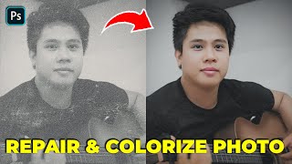 90Seconds Photoshop  Repair and Colorize Old Photos  Photoshop Tutorial [upl. by Dionisio]